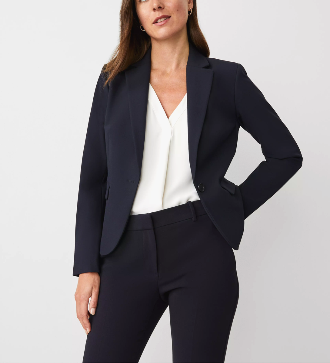 Ann Taylor $179 The Tall Notched One Button Blazer in Seasonless