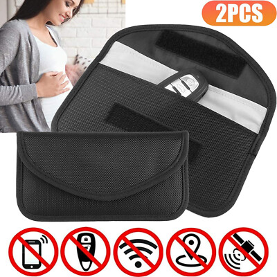 2PCS Faraday Bag RFID Signal Blocking Shielding Pouch Cell Phone Wallet Blocker