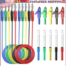 4mm Banana to Banana Plug Test Lead Kit with Wire Piercing Probe Alligator Clip
