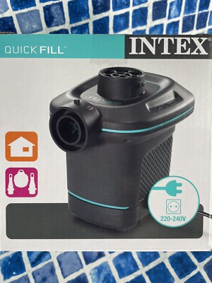 INTEX ELEKTRISCHER SCHNELLFÜLL-LUFTPUMPE 220-240 V MIT UK-STECKER 66640BS SCHWARZ