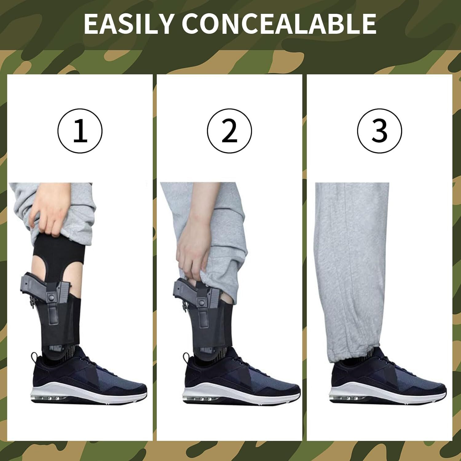 Ankle Leg Gun Holster Tactical Pistol Concealed Carry with Magazine Holder Pouch