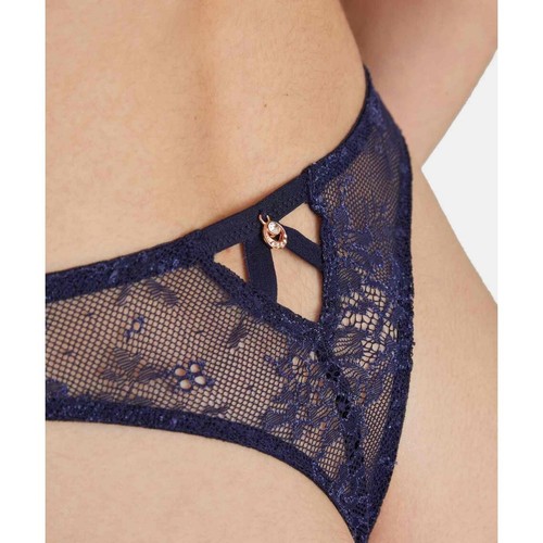 AUBADE TD26 ART OF INK TANGA THONG IN NAVY BLUE SIZE MEDIUM - Picture 7 of 9