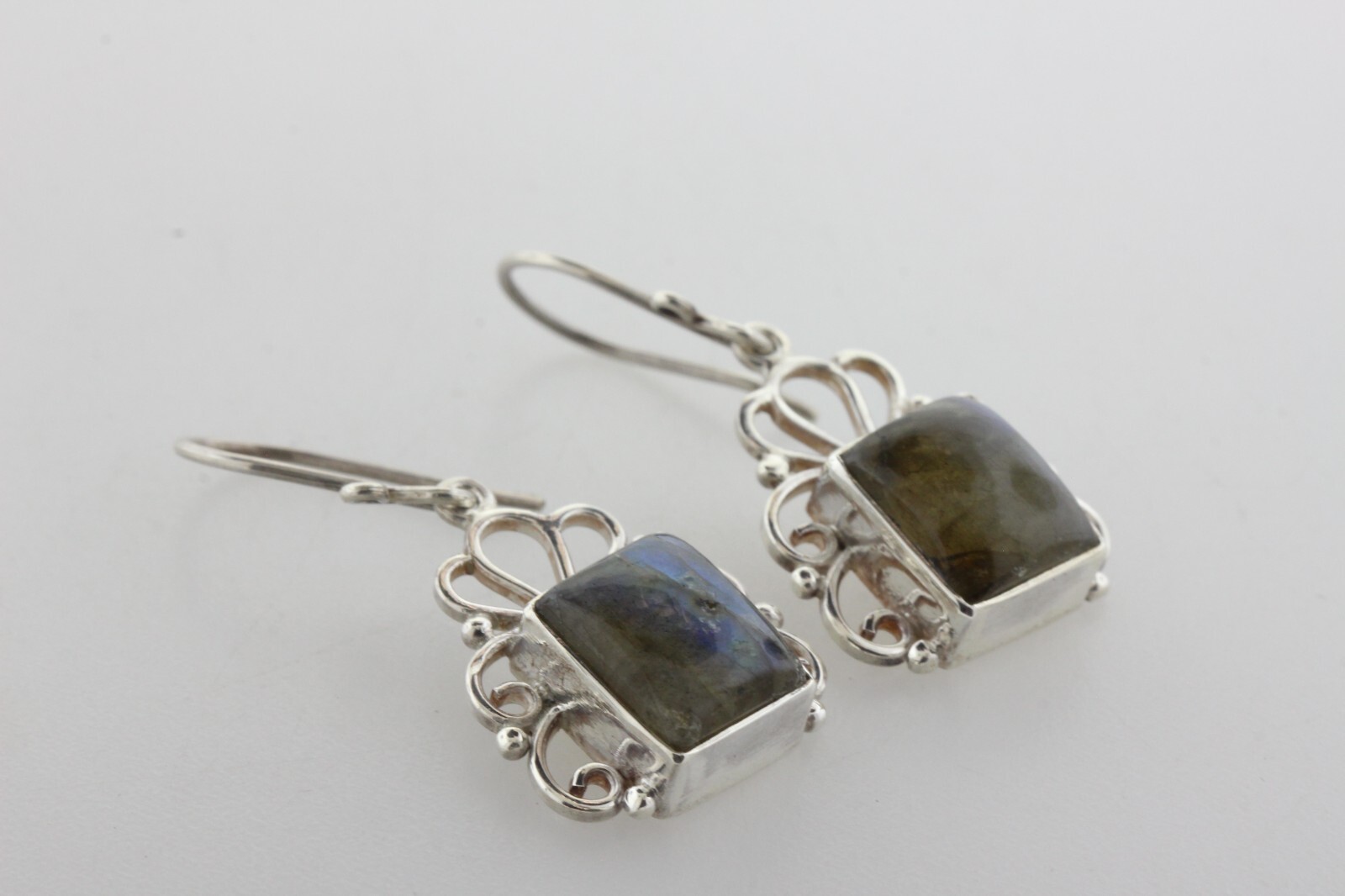 Sterling Silver 925 Rectangular Labradorite Filig… - image 3