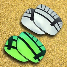 2 Pairs Lens Replacement for-OAKLEY Sliver XL OO9341 Polarized-Silver Green