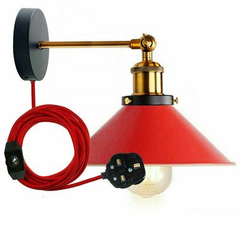 Plug In Wall Light Indoor Wall Lamp With Dimmer Switch Metal Industrial E27 - Picture 26 of 68