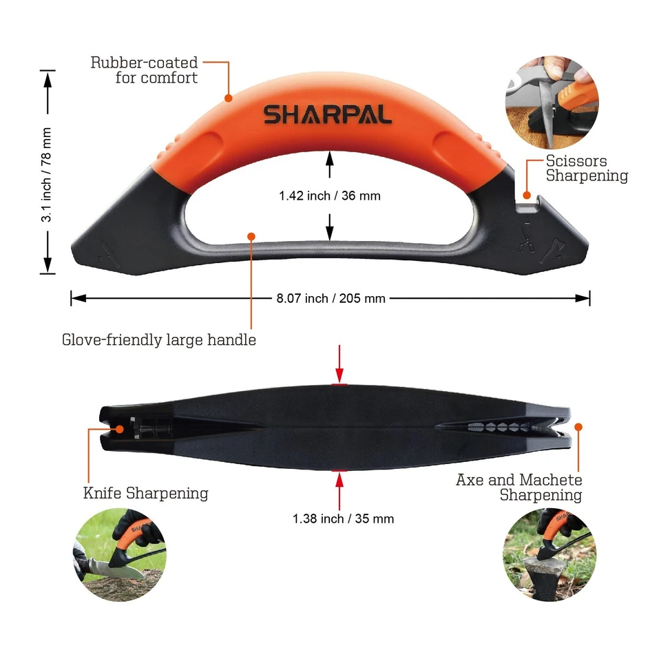 3-In-1 Knife Axe Hatchet Machete Shears Scissors Sharpener Garden Tool Sharpener - image 2 of 4