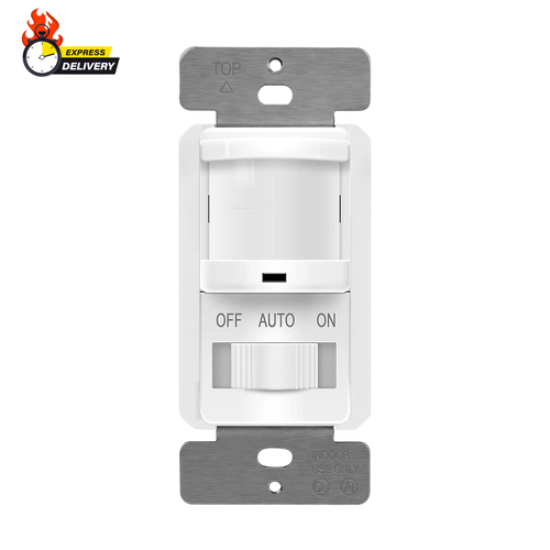 in Wall PIR Motion Sensor Light Switch, Occupancy Sensor Switch, On/Off Override - Picture 9 of 12
