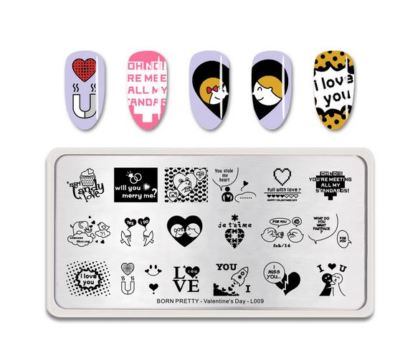 UK Versand! BORN PRETTY Valentinstag Liebe Herz Nagel Stamping Platte BP-L009