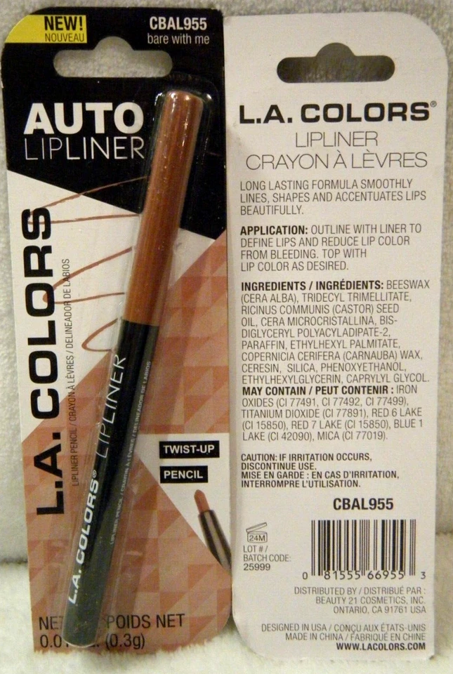 2 NEW L.A. COLORS AUTO LIPLINER - TWIST-UP PENCIL CBAL957 ***SHIPS FAST*** - Image 2 of 2