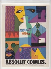Absolut Vodka 1997 Magazine Print Ad Absolut COWLES David Pop Art Laminated