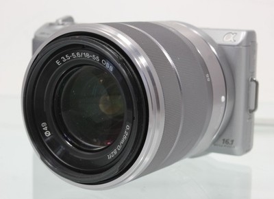 Sony Alpha NEX-5N Systemkamera + 18-55mm OSS Objektiv Silber, 9131 Ausl. - 66476