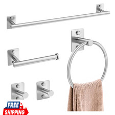 5 Pieces Bathroom Hardware Accessories Set Brushed Nickel Towel Bar Set