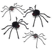 4StüCk Bewegliche Spinnen Halloween Tischdeko Party Fest Grusel Dekoration Deko