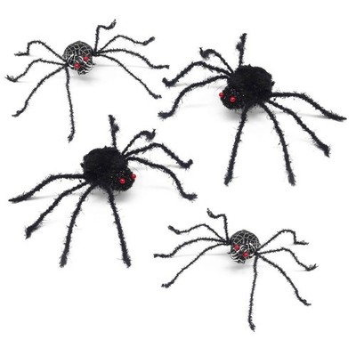 4Stück BEWEGLICHE SPINNEN Halloween Tischdeko Party Fest Grusel Dekoration Deko