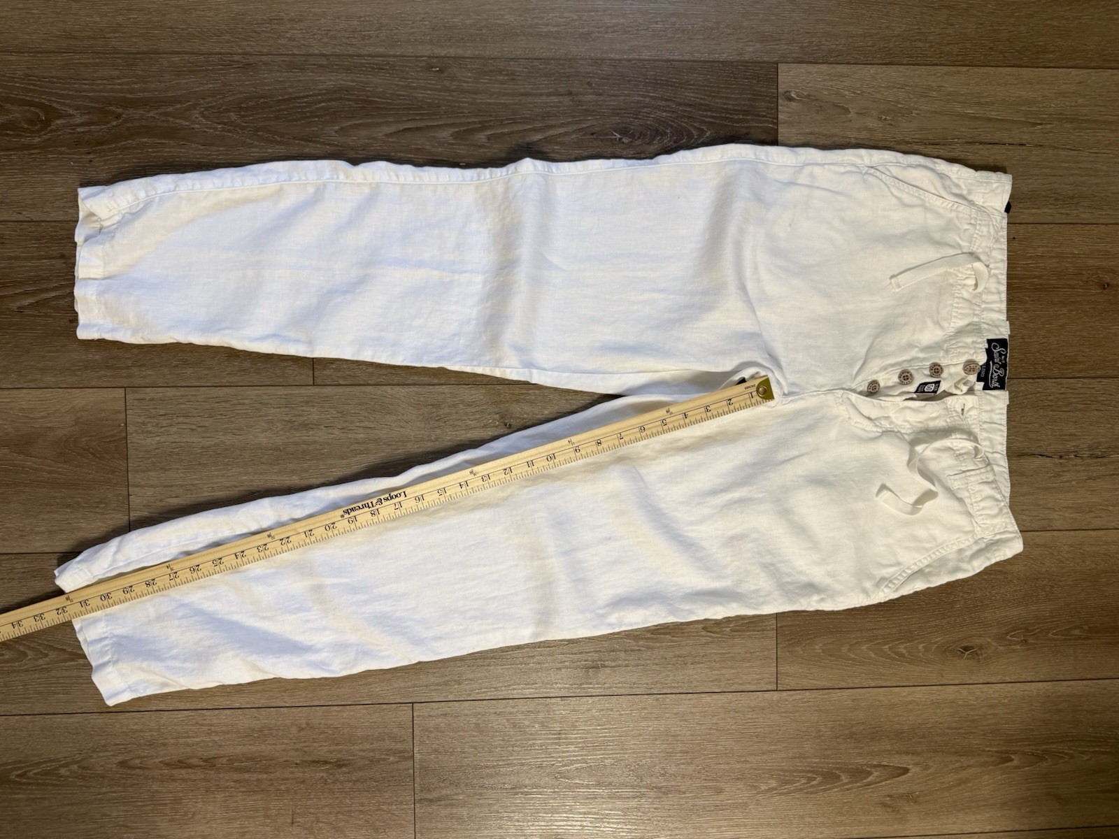 SAINT BARTH MC2 Solid White LINEN Drawstring Pant… - image 9