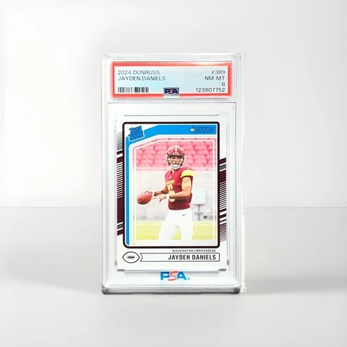 2024 Panini Donruss Rated Rookie Jayden Daniels #389, PSA 8