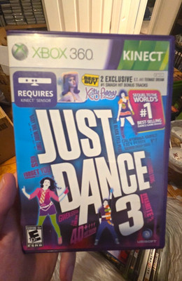 Just Dance 3 (Microsoft Xbox 360) Kinect Compatible, Ubisoft E10+ w/ Case & Disc