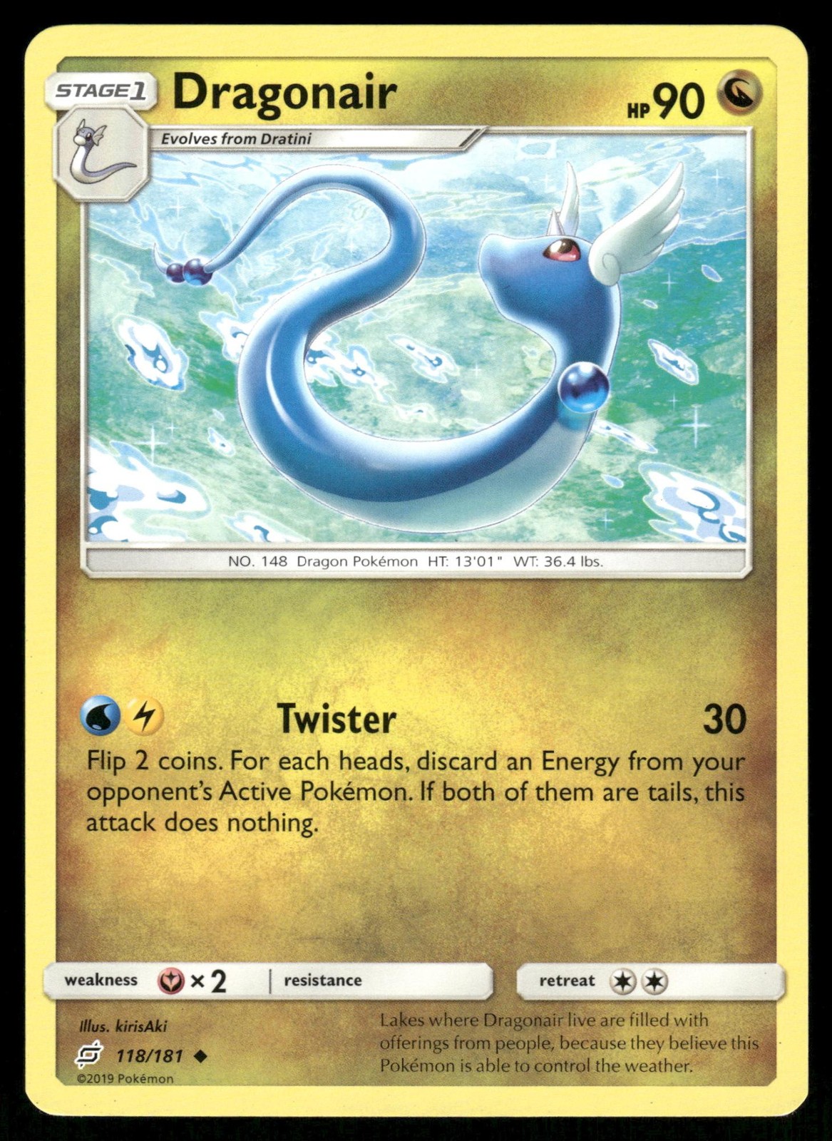 Dragonair 118/181 Uncommon Team Up Pokemon Lightly Played