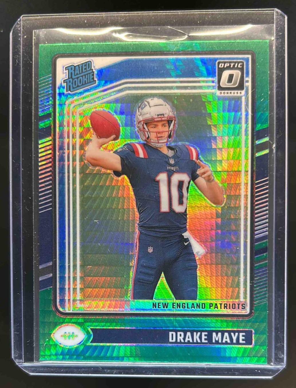 2024 Panini Donruss Optic Drake Maye Green Hyper Rated Rookie #229 Patriots