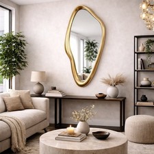 Design Wandspiegel PRINCESS 150cm Gold variabel aufh&auml;ngbar organische Form