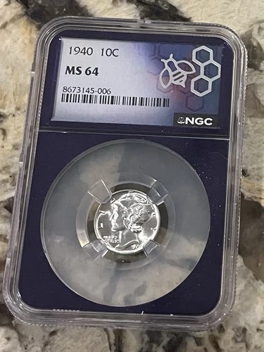 1940 Mercury Dime 10c NGC MS64