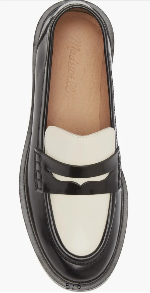 Mocasín Madewell The Vernon en cuero negro y marfil NM083 talla 7,5 Foto 3 de 4