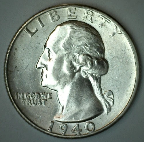 1940 S Silver Washington Quarter BU 25c US Coin Uncirculated San Francisco