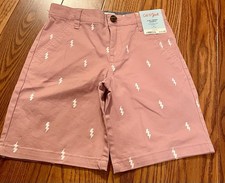 NWT Cat Jack Flat Front Shorts Adjustable Waist Boys Size 6 Pink Lightening