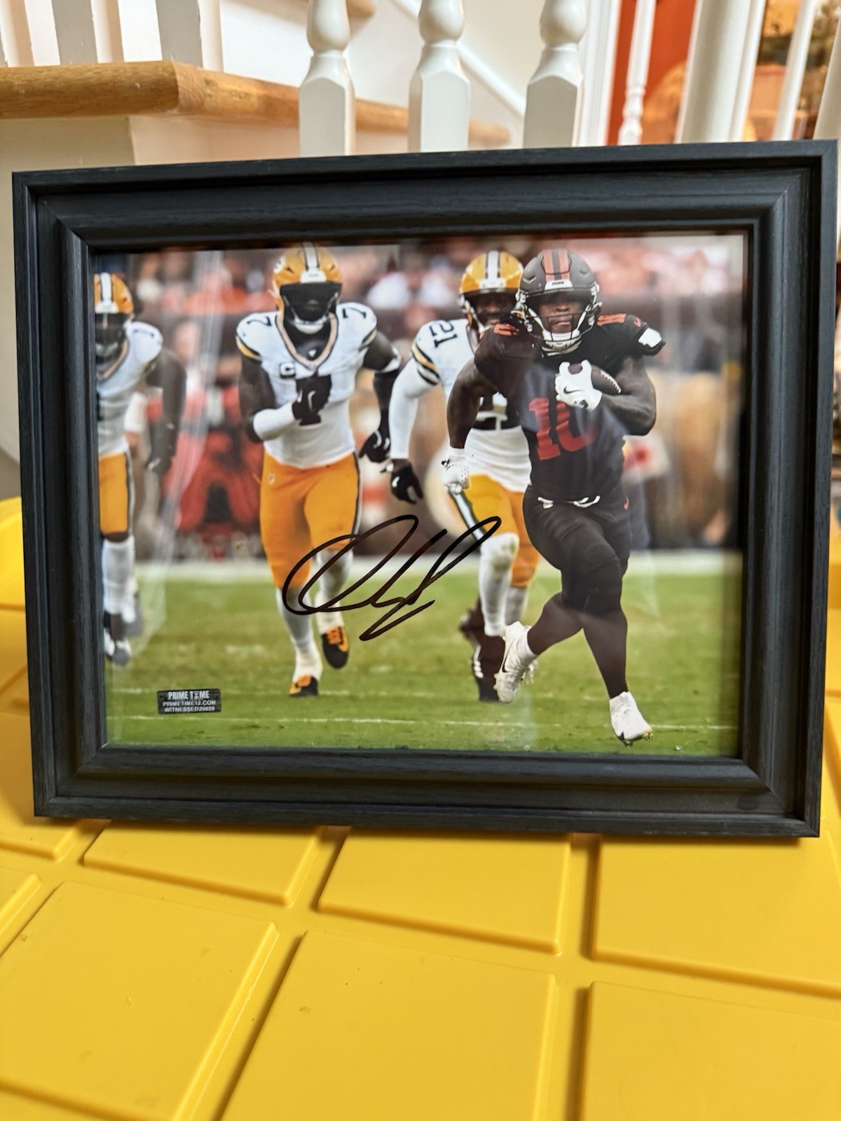 Quinshon Judkins Autographed Signed Cleveland Browns Framed Browns 8x10 Framed Photo COA primetime 