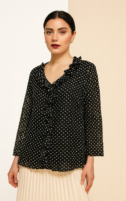 Laura Ashley Woman Blouse SZ 1X Semi-sheer Textured Whimsigoth Career Fairy