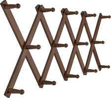 Hat Rack for Wall with 14 Hooks, Solid Wooden, Modern, Expandable Coat Rack Wall
