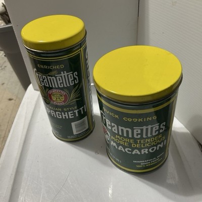 Retro Creamettes Tins Set of Two Macaroni and Spaghetti