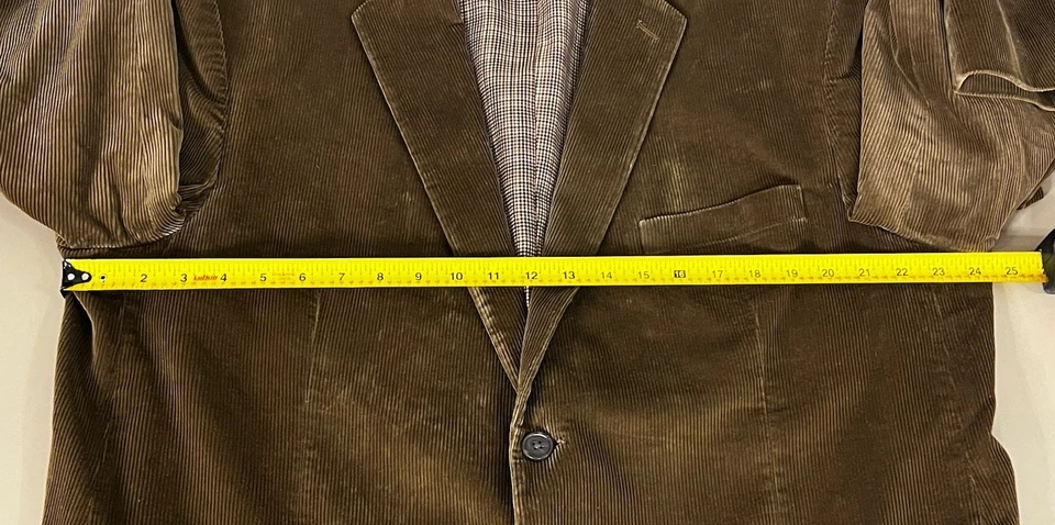 Blazer de algodón de dos botones Saddlebred 48R marrón pana abrigo deportivo chaqueta Foto 4 de 4