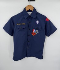 Boy Scouts of America Youth Uniform Shirt Blue Cotton Blend USA Size Medium