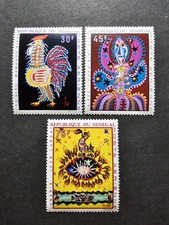 SENEGAL STAMP TAPESTRY ART CRAFT No. 86/88 NEW LUXE MNH 1970