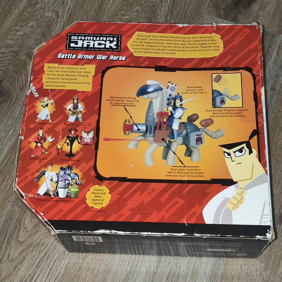 SAMURAI JACK ARMADURA DE BATALLA CABALLO DE GUERRA JUEGO FIGURA RED DE DIBUJOS ANIMADOS NUEVO EN CAJA *LEER* Foto 2 de 4