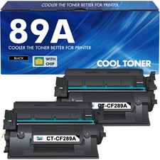 89A Black Toner Cartridge 2 Pack Compatible Replacement for HP 89A CF289A 89X...