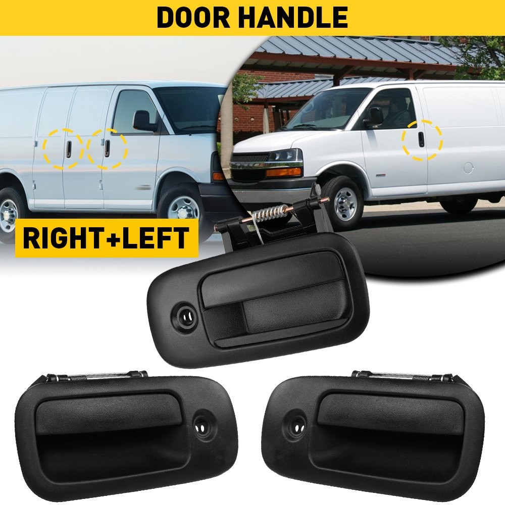 3pcs for 1996-2009 Chevy Express GMC Savana Van Outside Door Handles Set LH & RH thumbnail 10