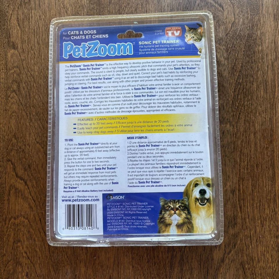 Sistema de entrenamiento sónico para mascotas EMSON PetZoom #8140 como se ve en TV sellado de fábrica - Nuevo en paquete Foto 2 de 2