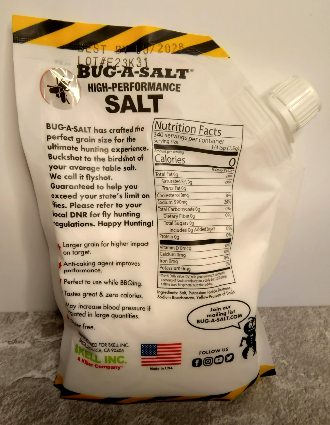BUG-A-SALT High Performance Salt Pouch ~ 18 oz / EXP 5/28