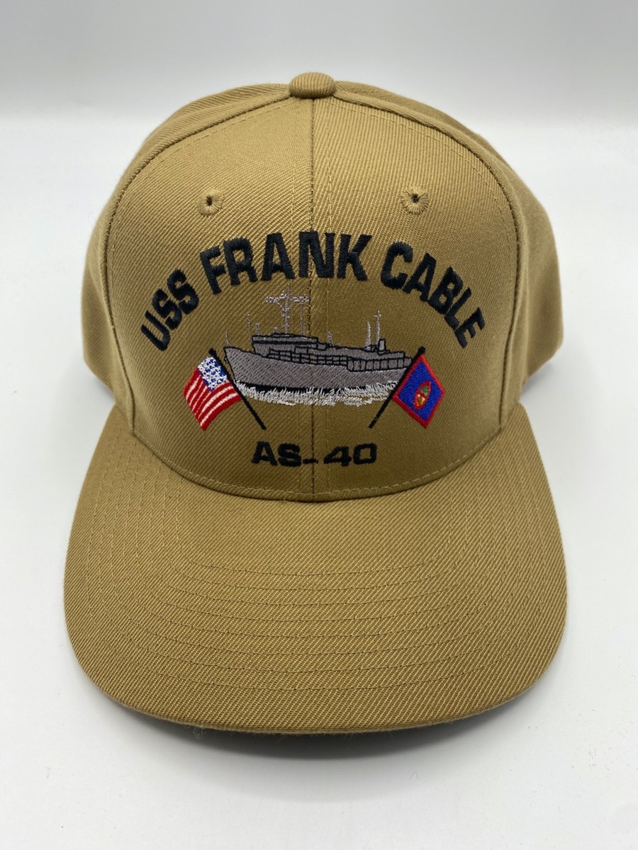 The Corps USS Frank Cable AS-40 Logo Beige Baseball Cap Hat One 