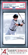 2014 PANINI CLASSICS TIMELESS TRIBUTES SILVER CHIPPER JONES #/149 POP 1 PSA 10