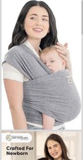 Keababies Baby Wrap Carrier Baby Carrier Newborn to Toddler Sling Classic Gray
