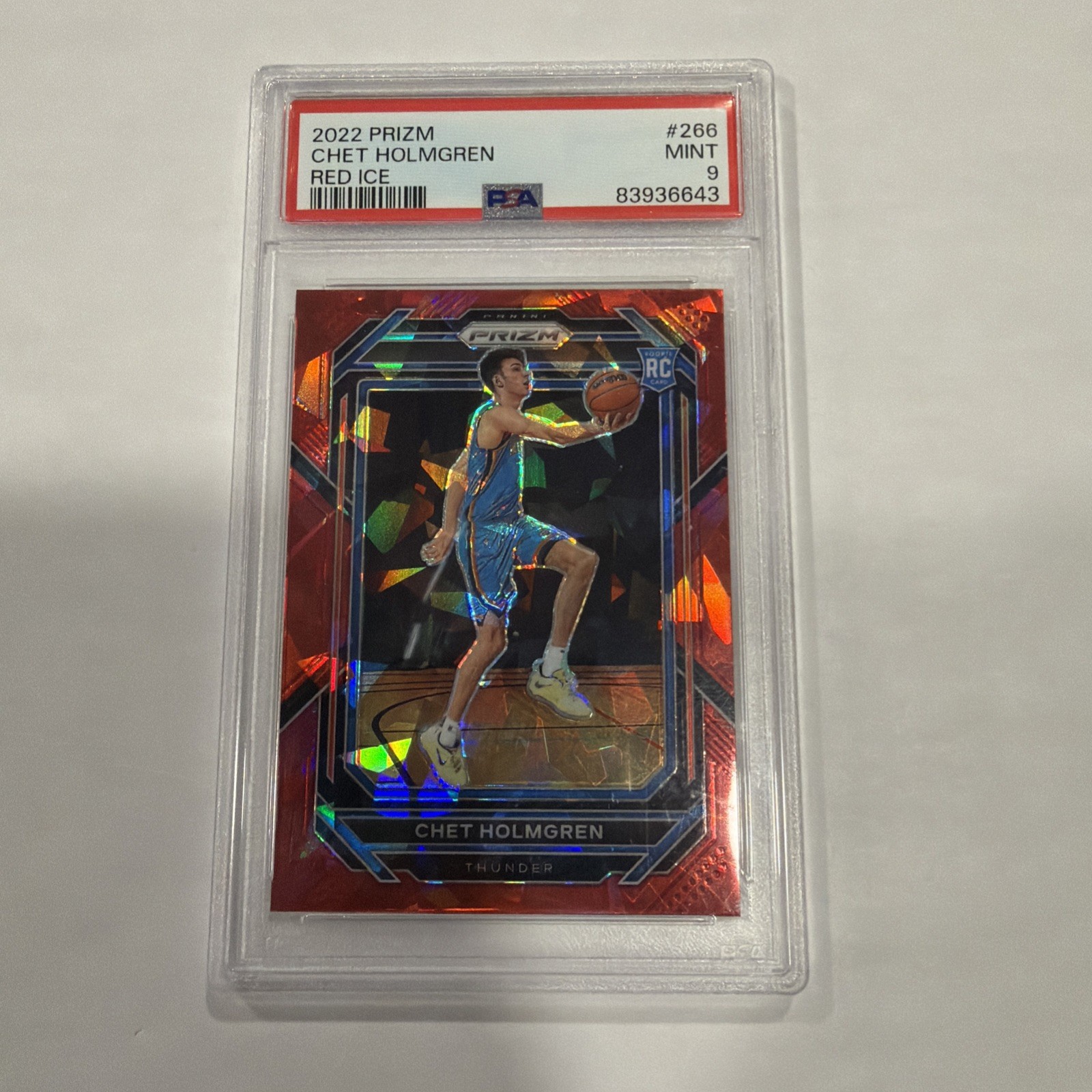 2022-23 Panini Prizm - Chet Holmgren #266 Red Ice Prizm (RC) Psa 9