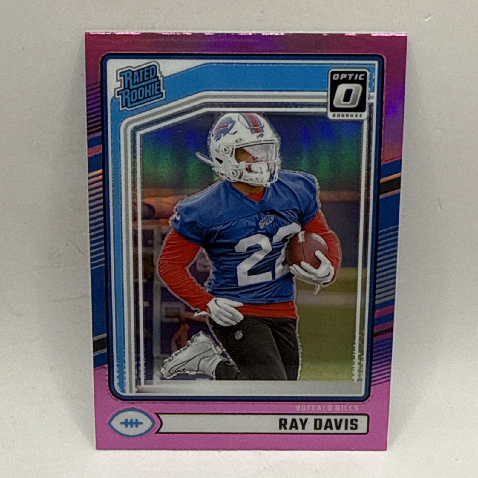 2024 Panini Donruss - Rated Rookie Ray Davis #316 Optic Preview Pink Prizm (RC)