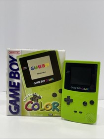 GAME BOY COLOR Nintendo Kiwi Lime Green W/ BOX & Inserts RARE