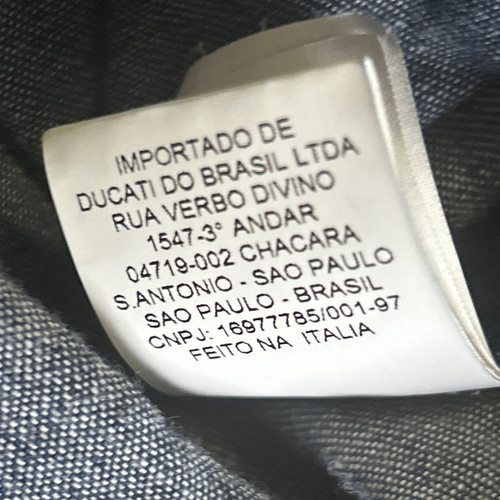 Ducati Washed Denim Slim Button Down Casual Shirt Metal Chest Emblem Men's 2XL - Picture 10 of 13