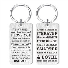 Niece Gifts from Aunt Niece Keychain for Birthday Graduation Christmas