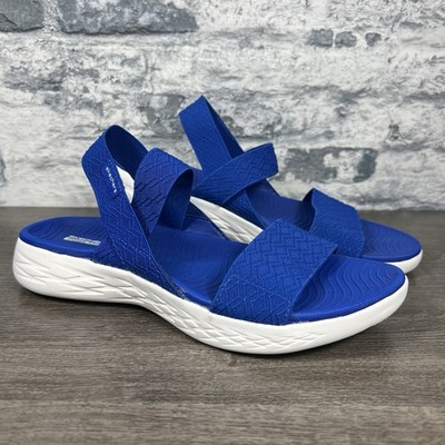 Skechers On The Go Damen Sandalen blau/weiß Größe UK 6 / EU 39 Slingback