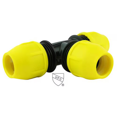 1 In. IPS DR 11 Underground Yellow Poly Gas Pipe Tee